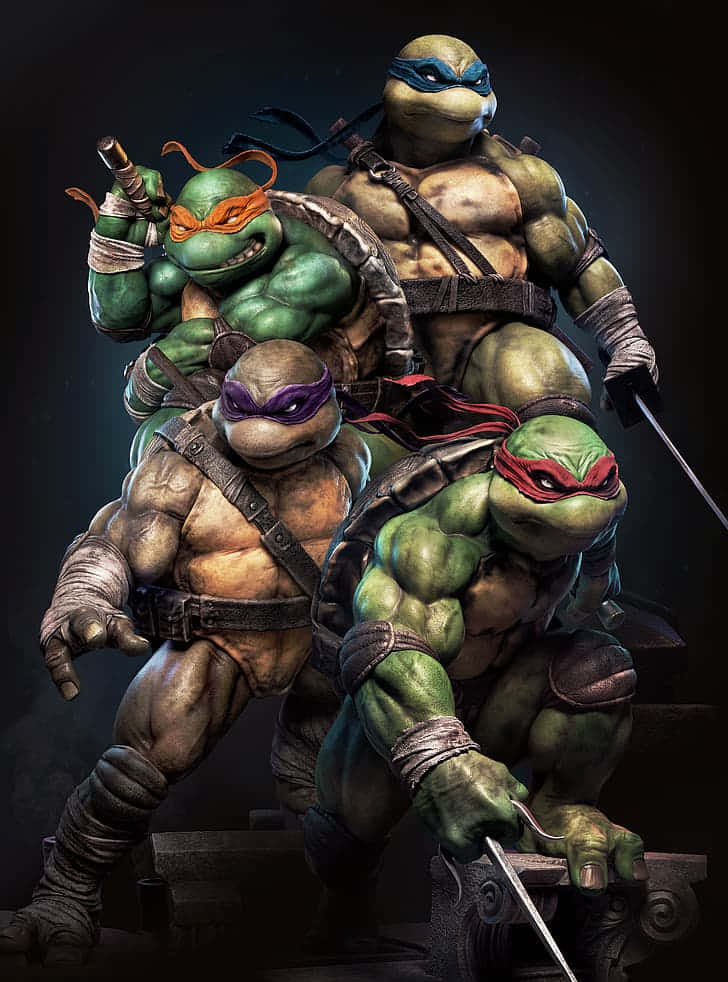 Teenage Mutant Ninja Turtles, ninja turtles, weapons, SD Phone Wallpaper