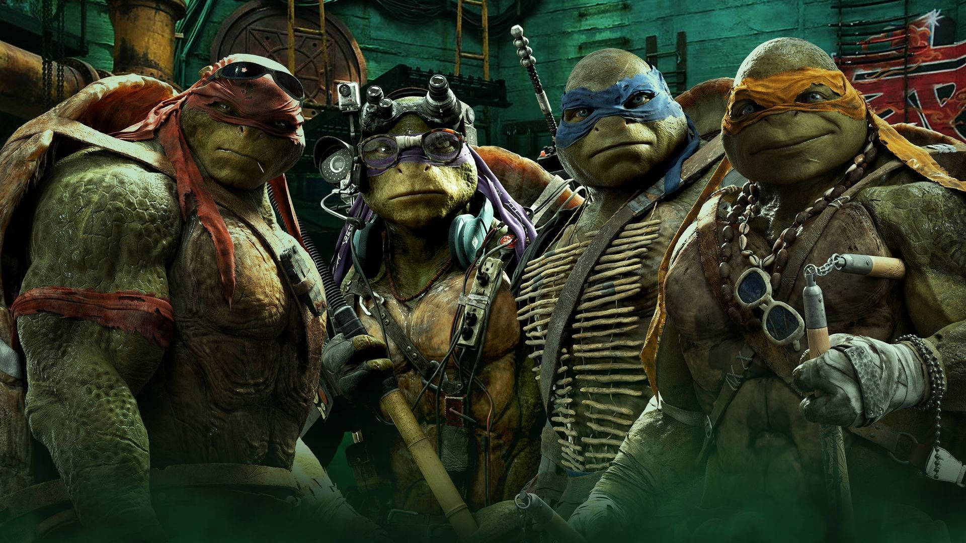 Teenage Mutant Ninja Turtles, movie versions, colored masks, Full HD Desktop Wallpaper
