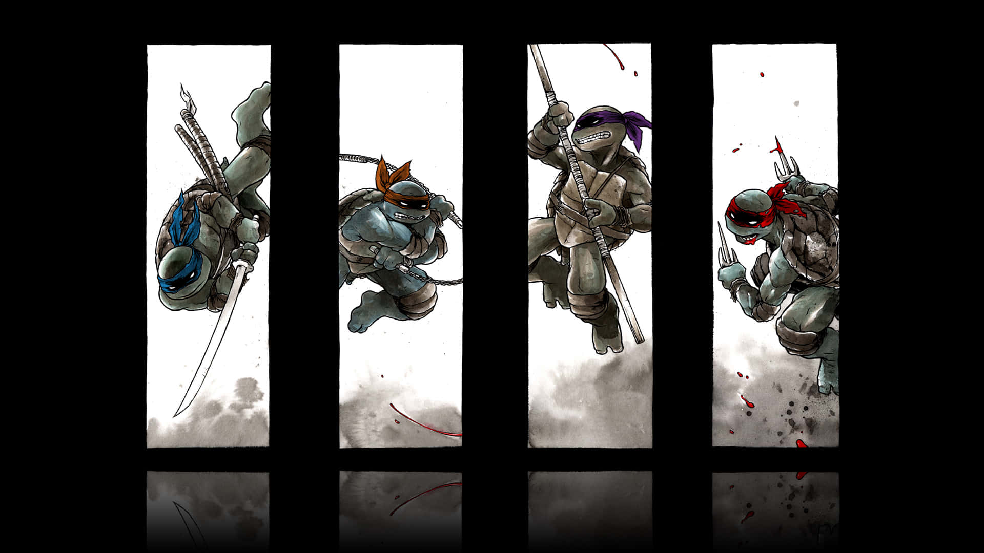 Teenage Mutant Ninja Turtles, ninja turtles, swords, Full HD Desktop Wallpaper