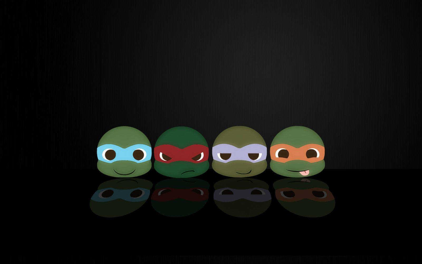 Teenage Mutant Ninja Turtles, colored masks, reflective black surface, HD Desktop Wallpaper