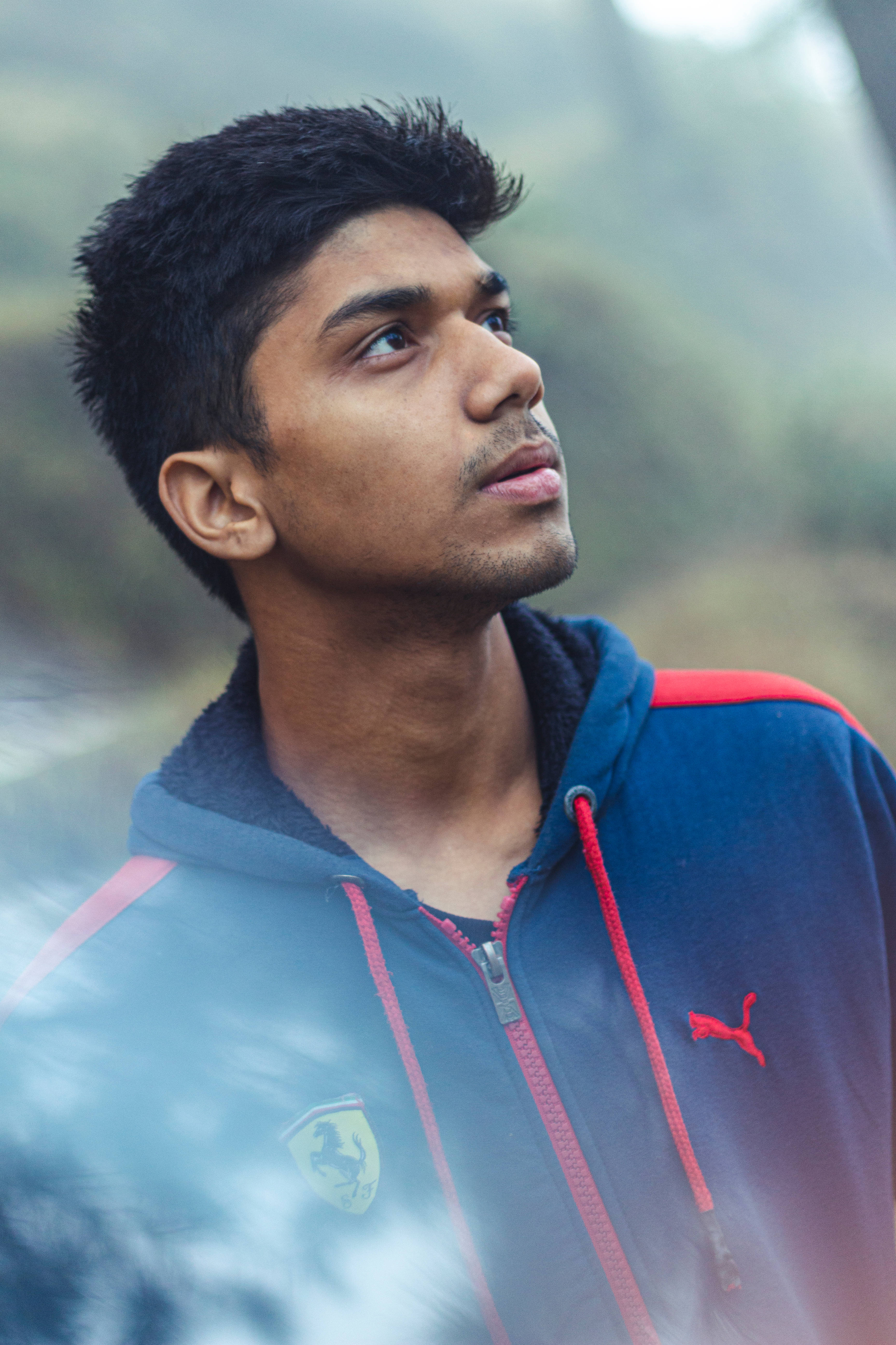 Teenage Guy, blue hoodie, red hoodie, 5K Phone Wallpaper