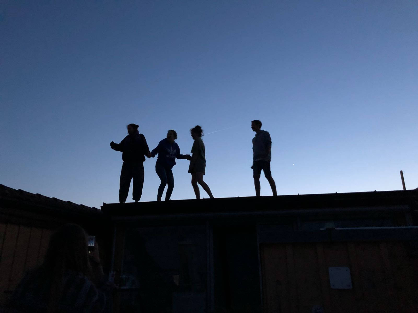 Teenage Gang Aesthetic, rooftop, deep twilight sky, HD Desktop Wallpaper