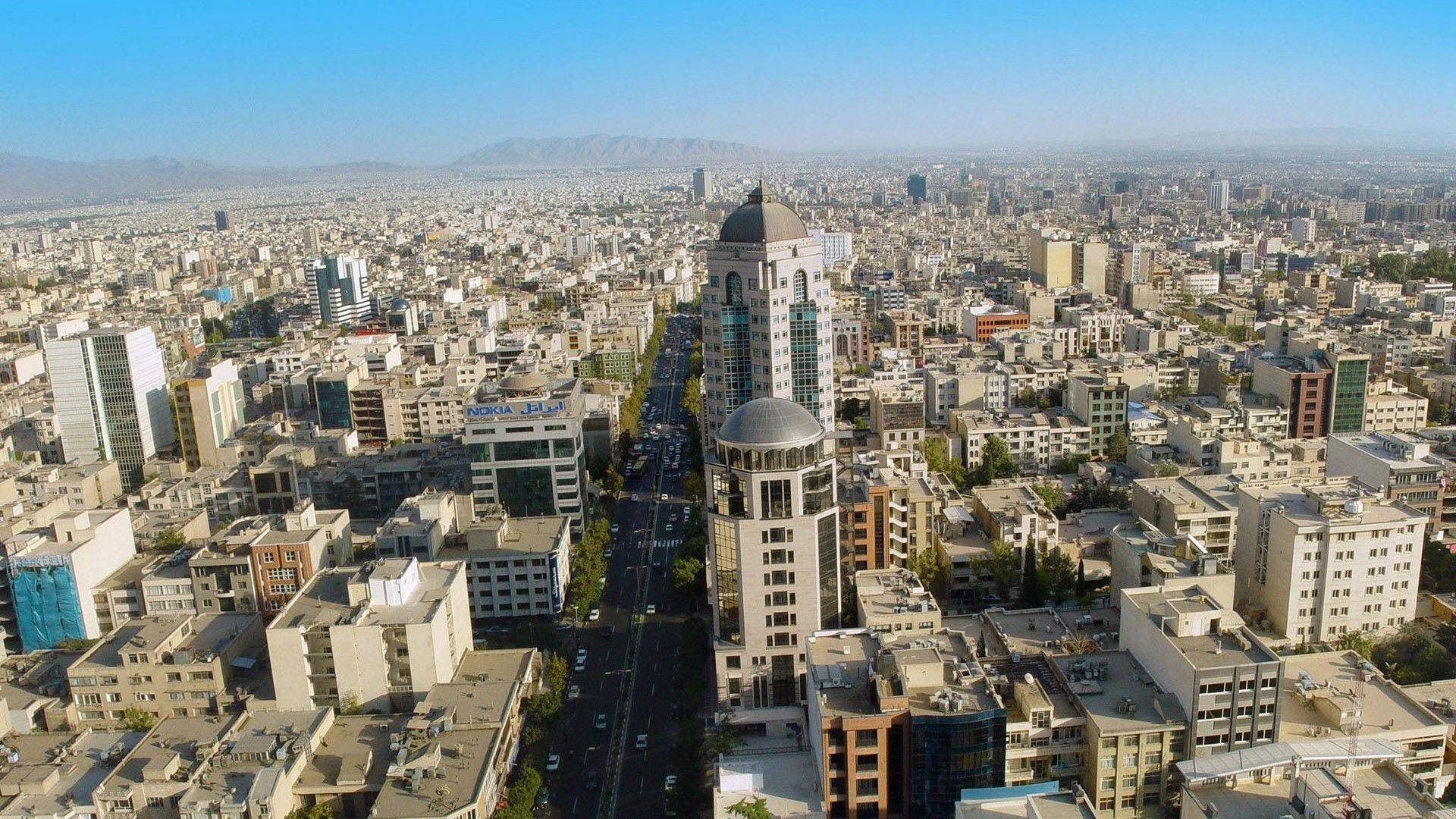 Tehran, bird's eye view, dense buildings, Full HD Desktop Wallpaper