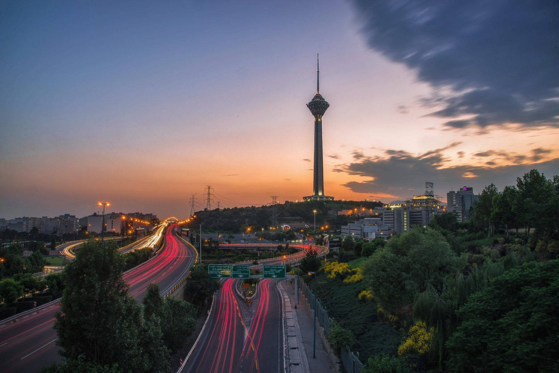 Tehran, road, time-lapse, Full HD Desktop Wallpaper