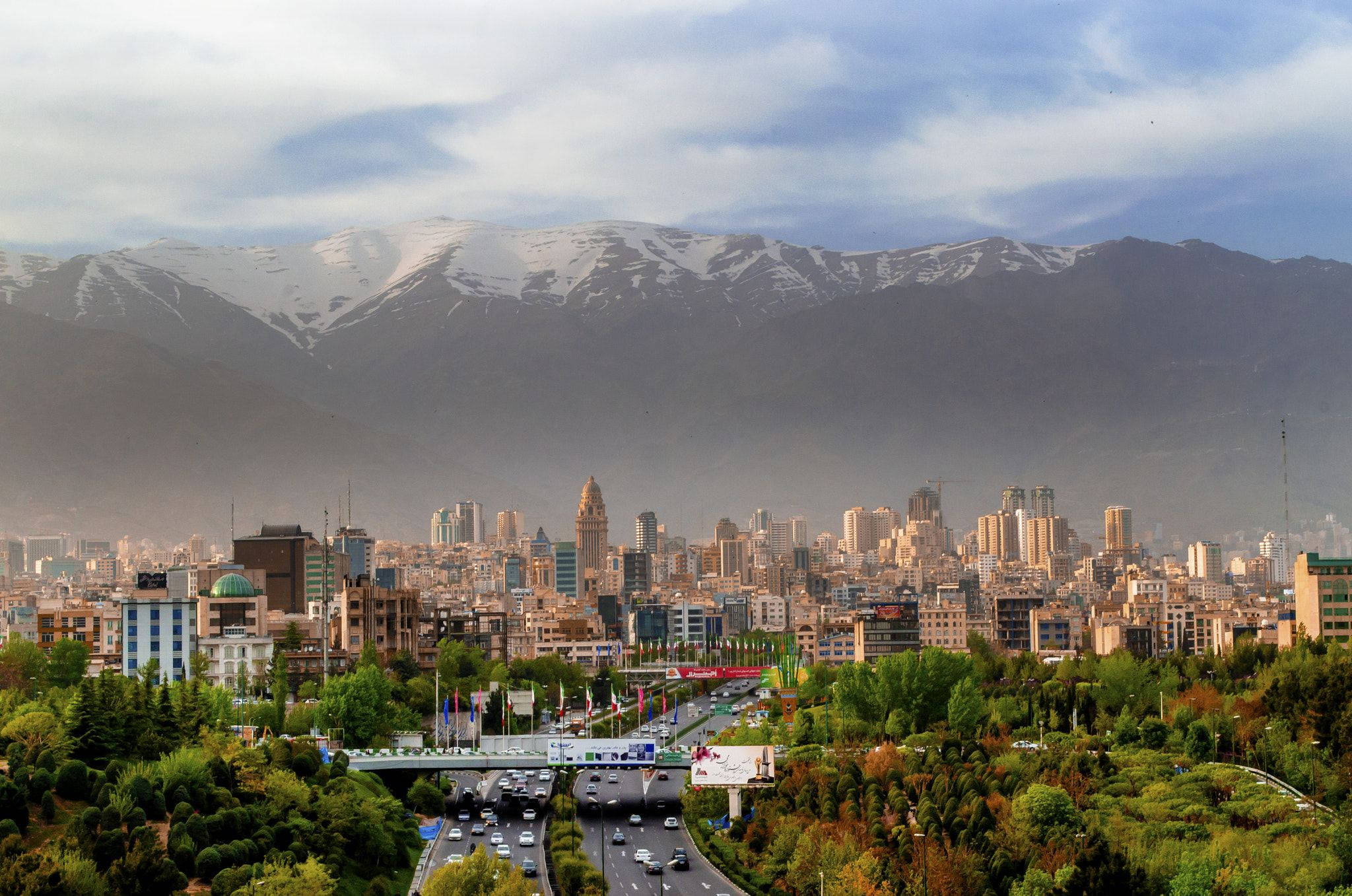 Tehran, mountains, snow-capped mountains, Full HD Desktop Wallpaper