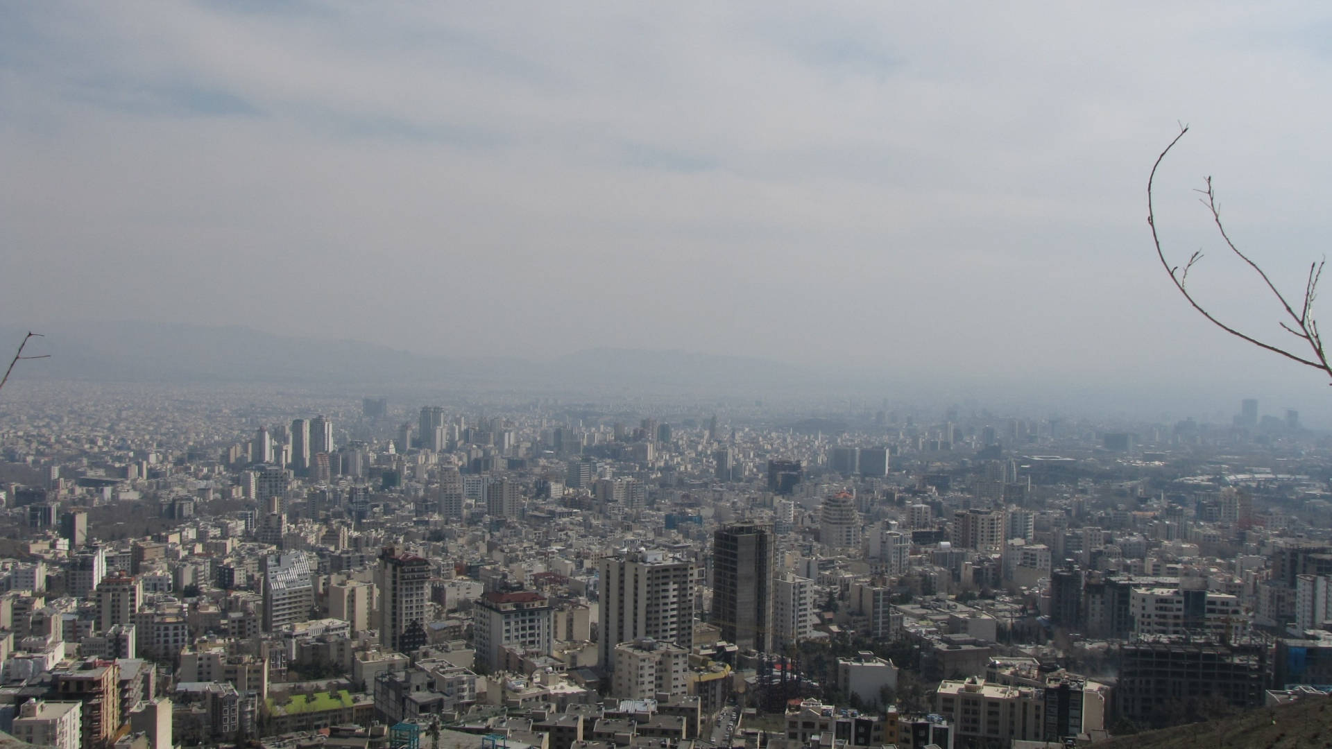Tehran, city overlooking, dense buildings, Full HD Desktop Wallpaper
