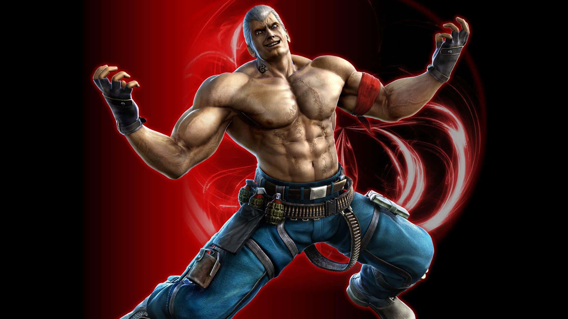 Tekken Characters, muscular anime fighter, gray hair, Full HD Desktop Wallpaper