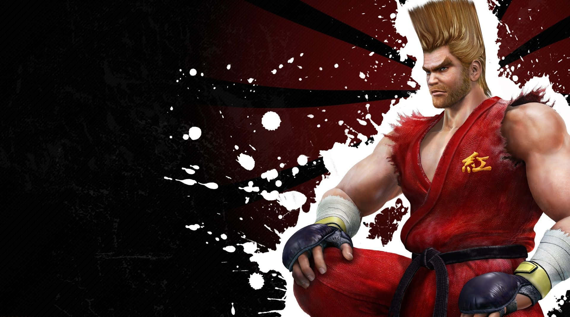 Tekken Characters, red gi, yellow kanji symbol, Full HD Desktop Wallpaper
