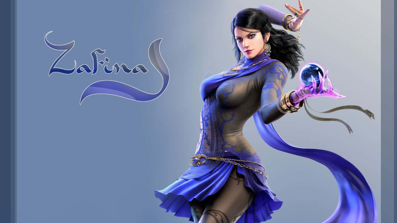 Tekken Characters, anime-style female mage, flowing blue outfit, HD Desktop Wallpaper