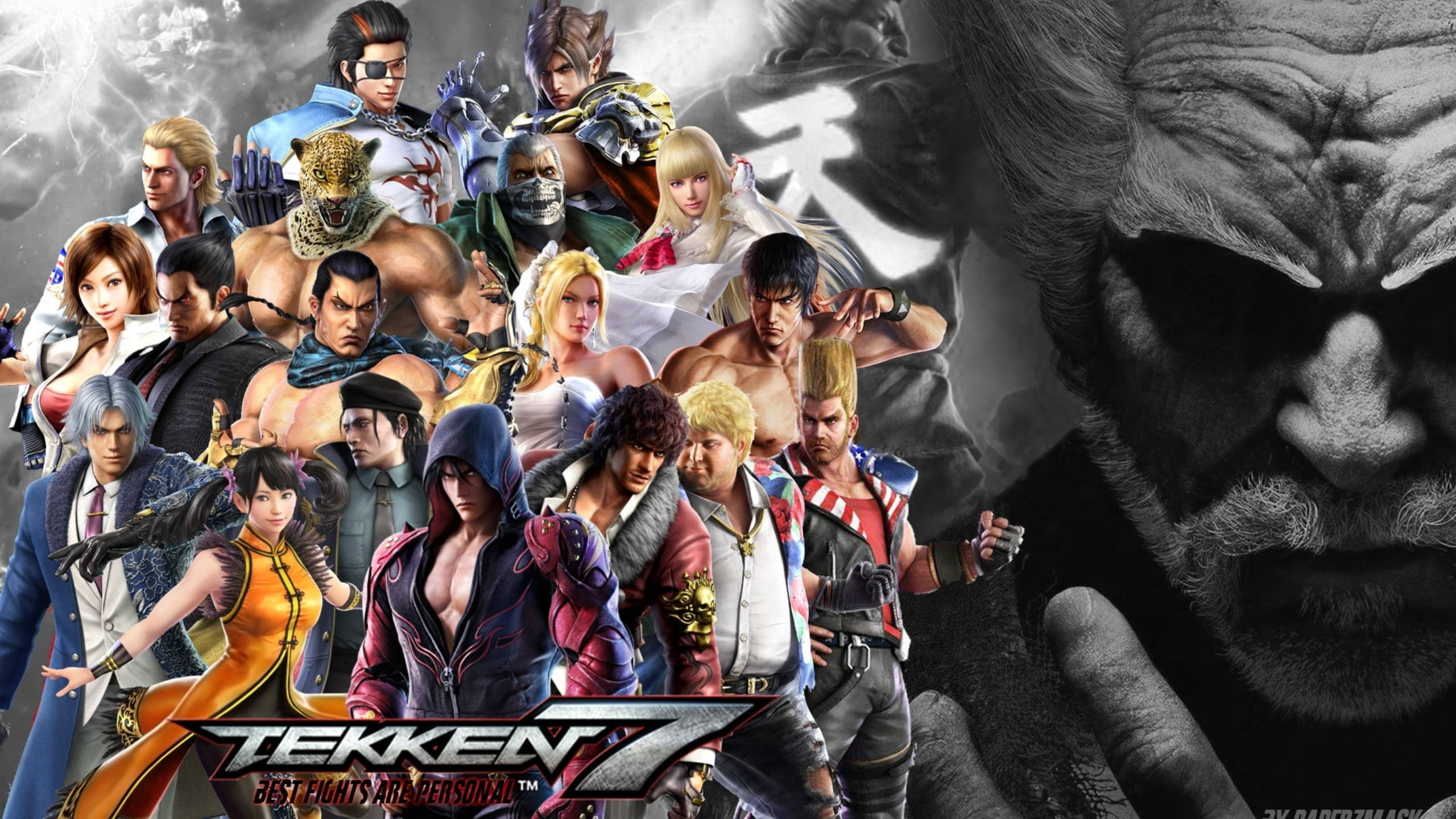 Tekken 7, fighters, smoky backdrop, 2K Desktop Wallpaper