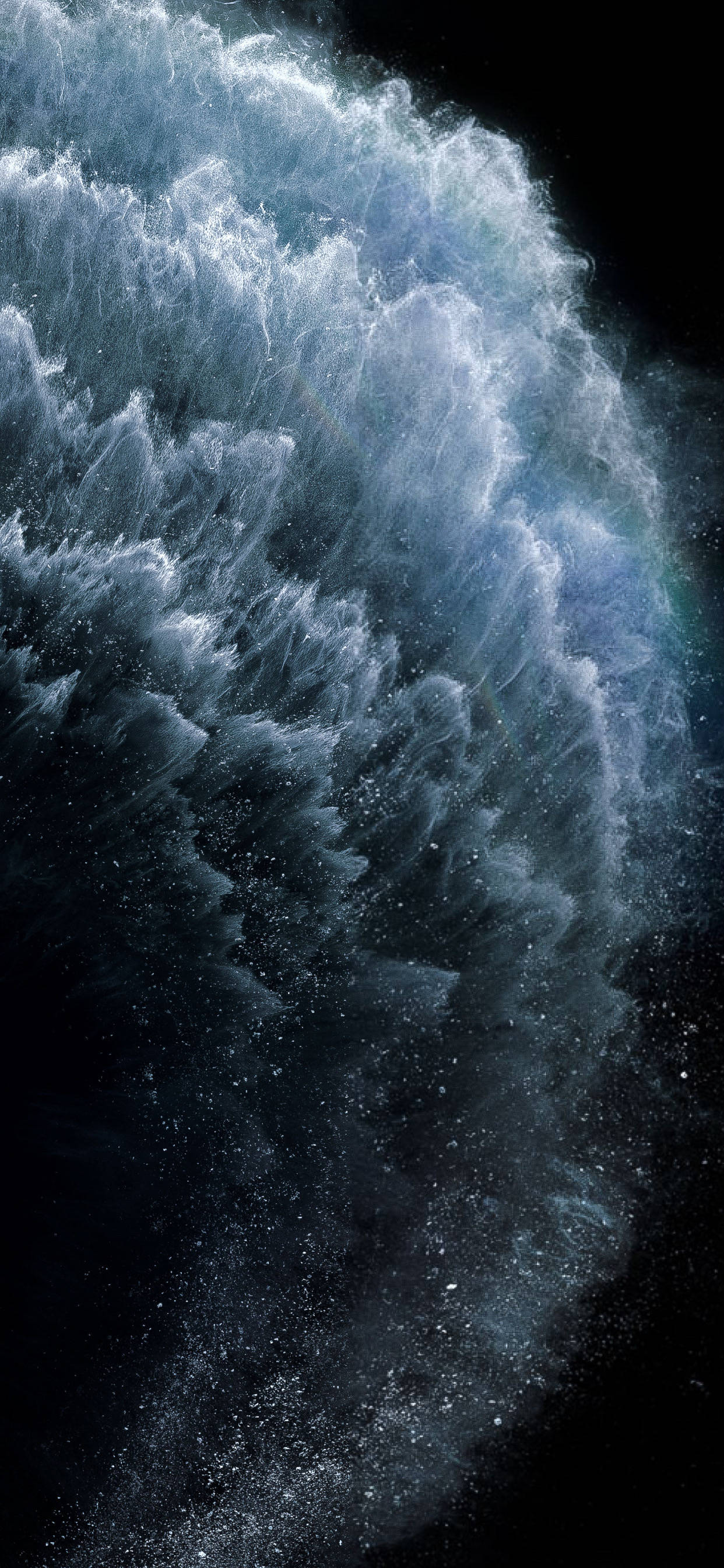 Telegram, rainbow waves, darkness, 2K Phone Wallpaper