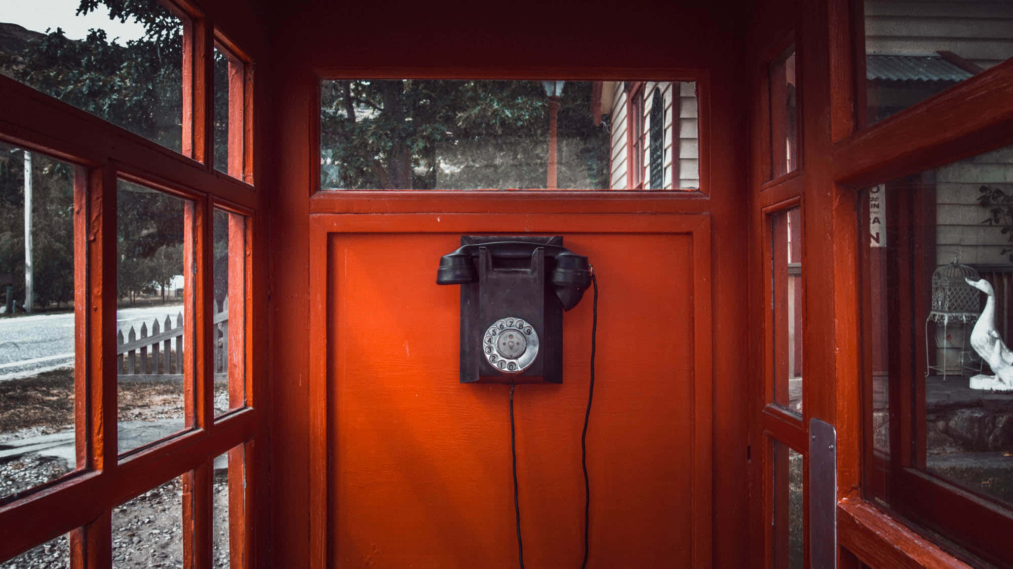 telemarketing 2000, rotary phone, vibrant orange wooden door, Full HD Desktop Wallpaper