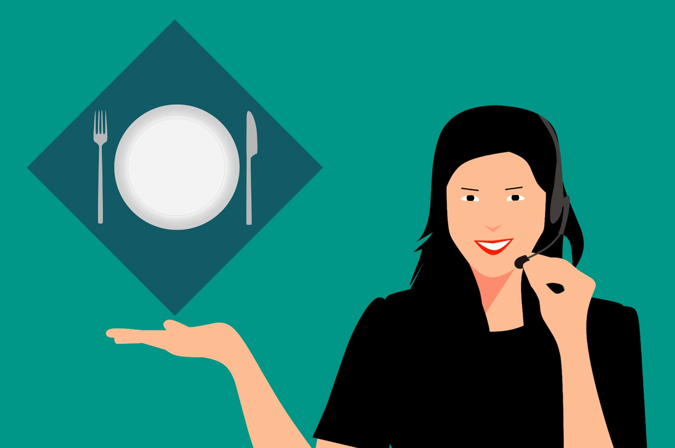 Telemarketing, white plate, fork and knife, Full HD Desktop Wallpaper