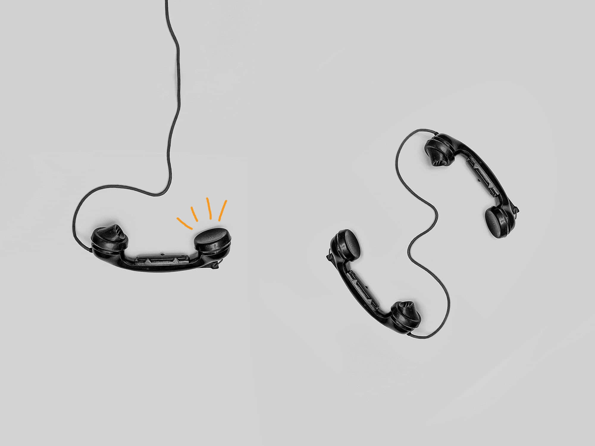 telemarketing, rotary phone, orange sparkles, Full HD Desktop Wallpaper