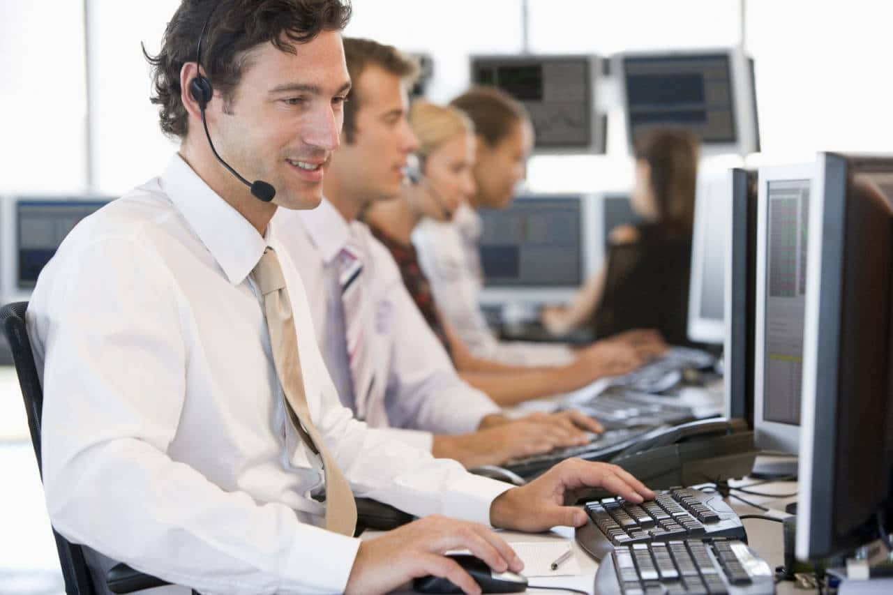 Telemarketing, call center, white shirt, HD Desktop Wallpaper