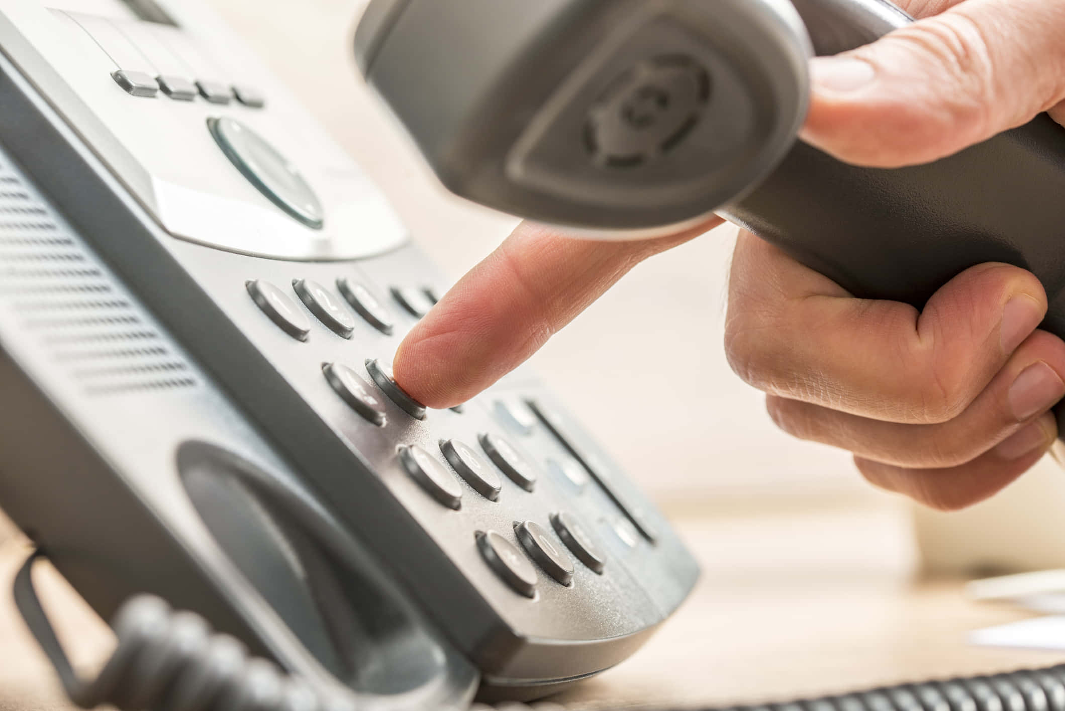 Telemarketing, gray office telephone, receiver, Full HD Desktop Wallpaper