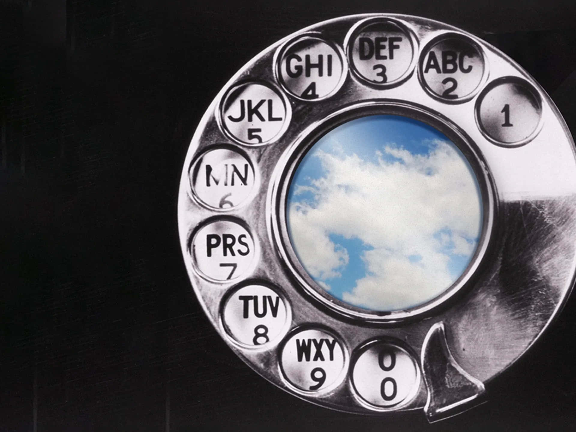 rotary phone, blue sky, clouds, Full HD Desktop Wallpaper