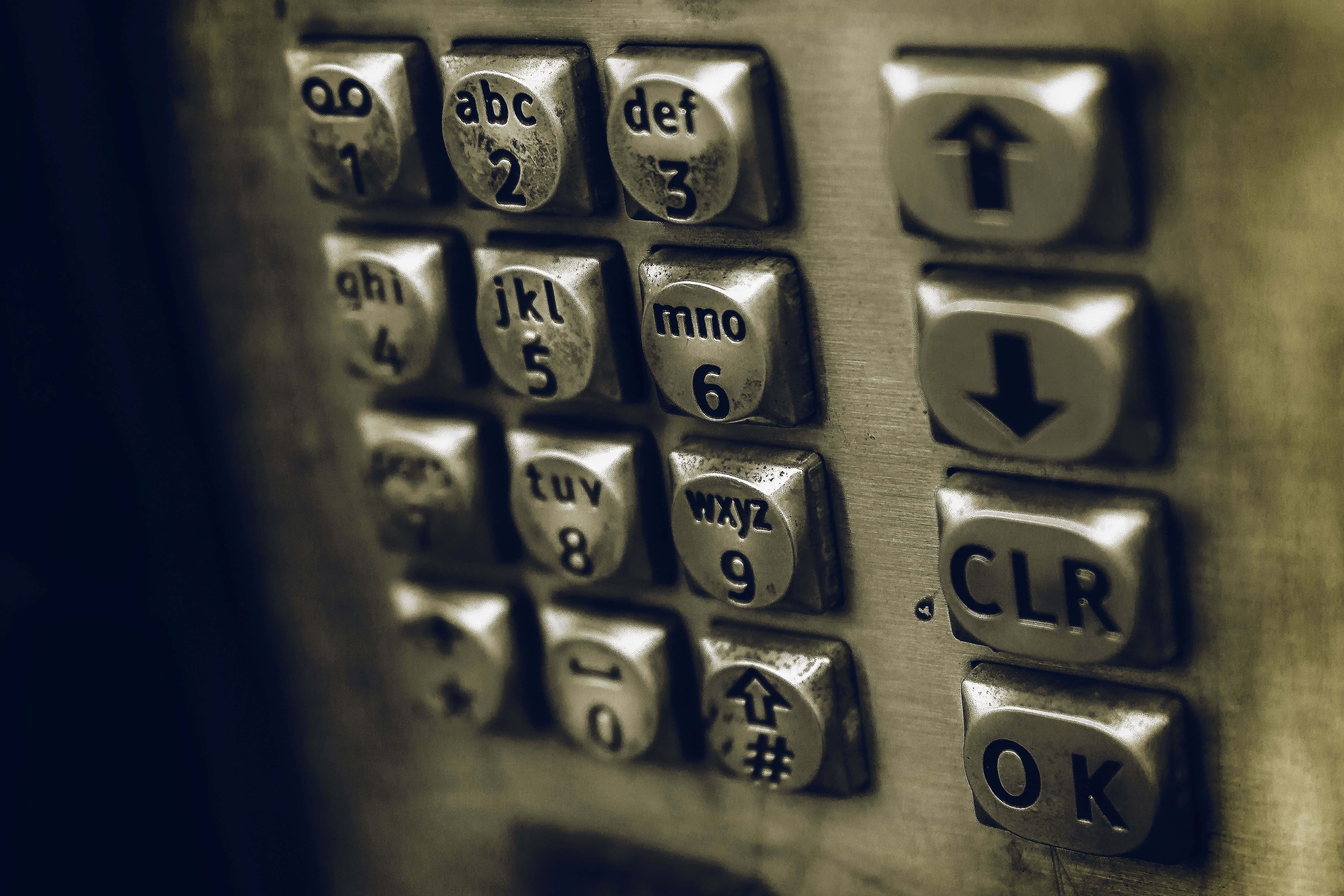 vintage telephone keypad, sepia tone, metallic keypad, 5K Desktop Wallpaper