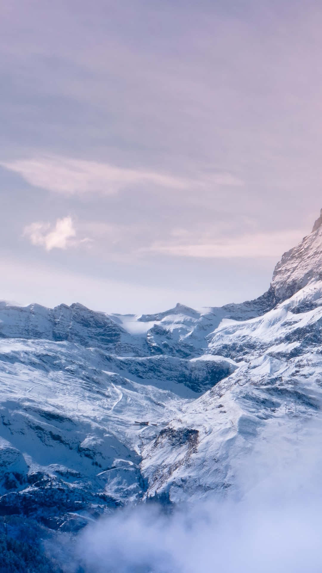 cute winter phone, clear sky phone, snowcapped mountain peaks, Full HD Phone Wallpaper
