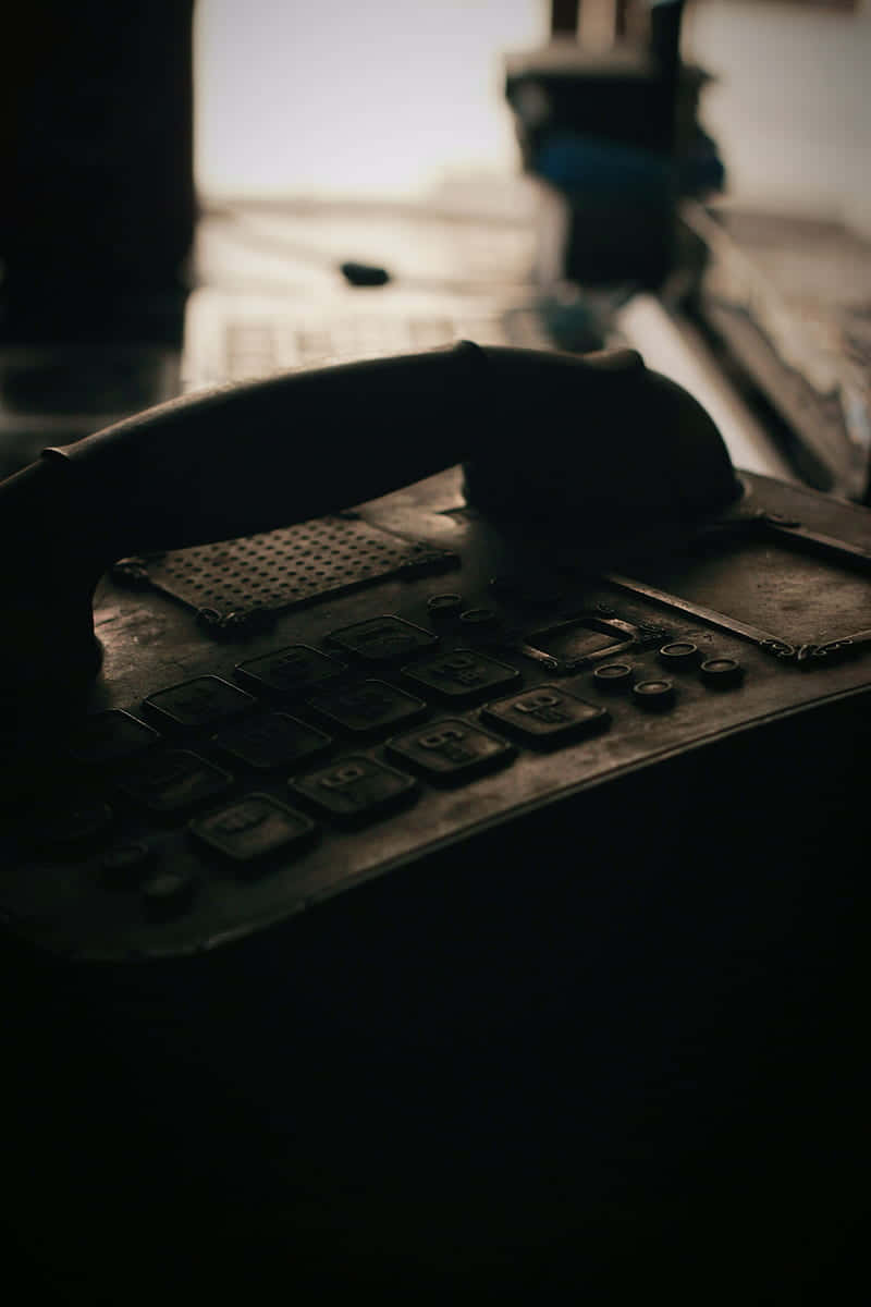 vintage telephone, dim light, blurred background, SD Phone Wallpaper
