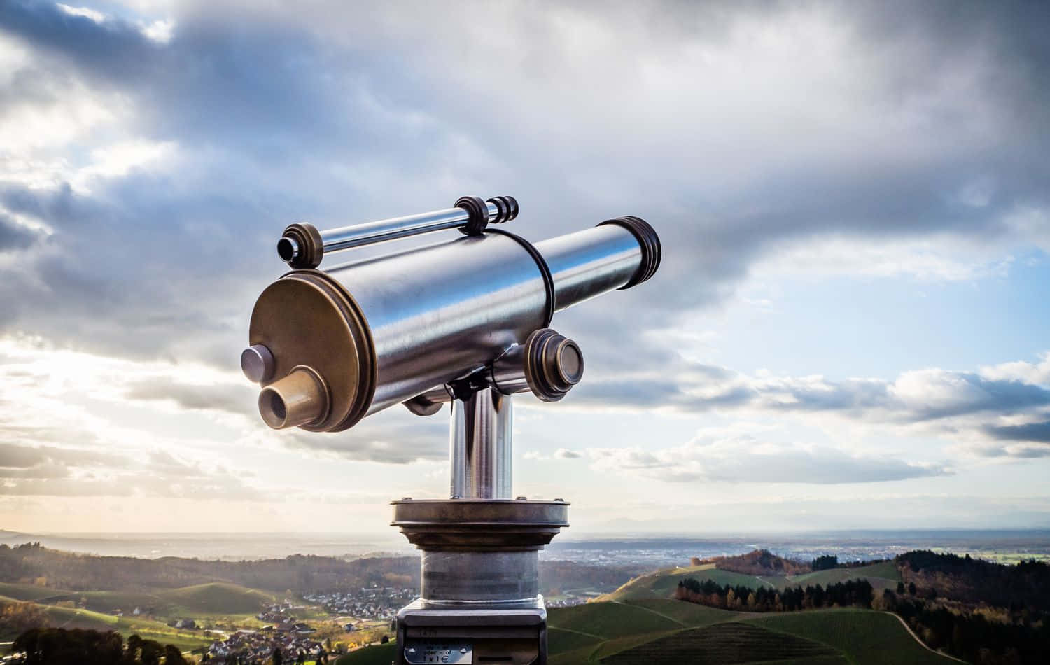 scenic viewpoint, telescope, hill, HD Desktop Wallpaper
