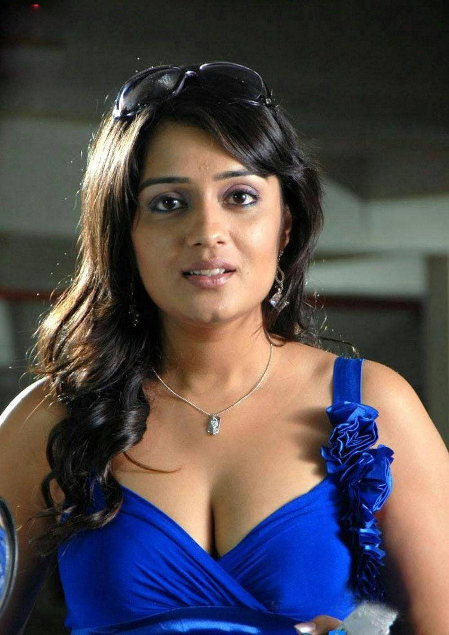 Telugu Heroines, blue dress, vibrant blue ruffled dress, SD Phone Wallpaper