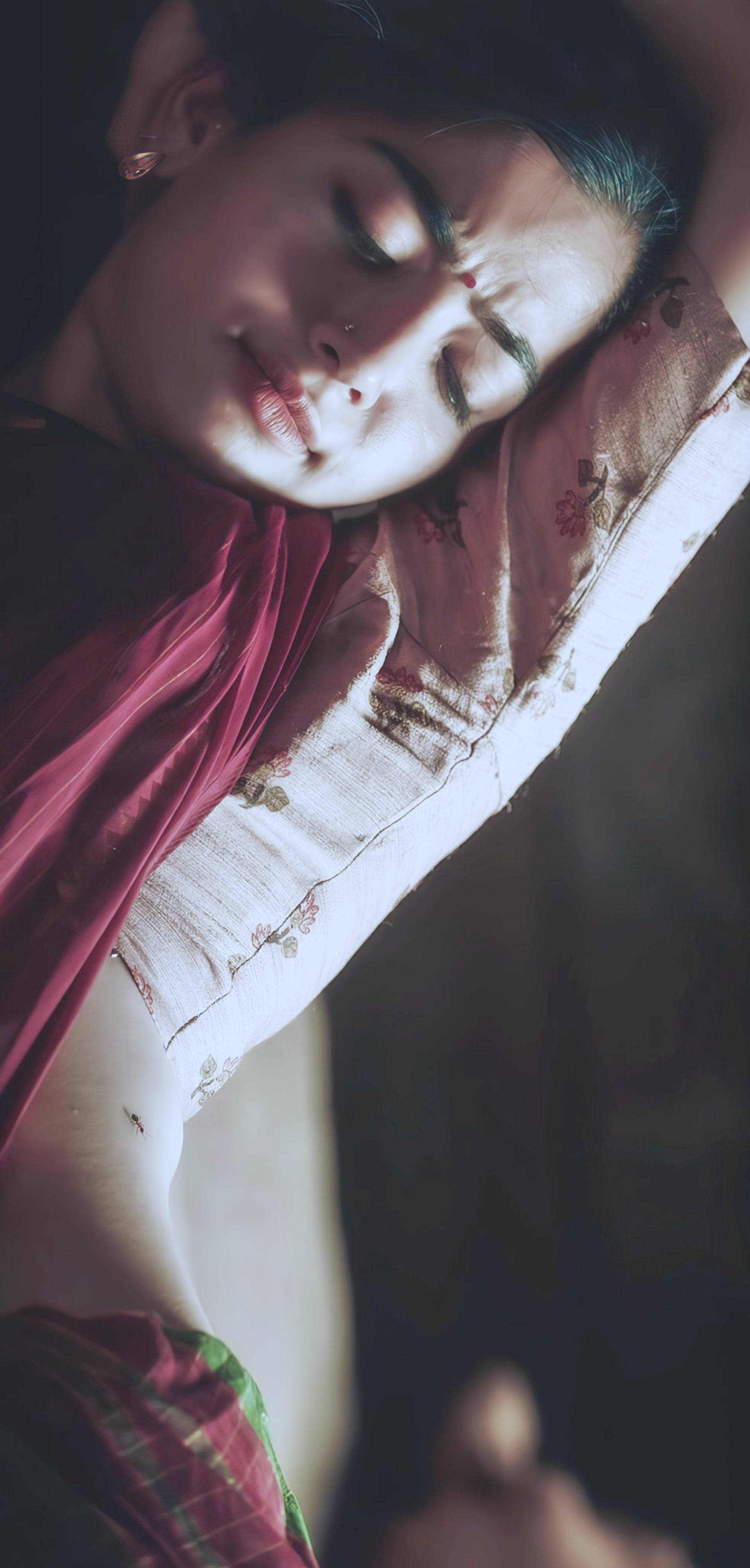 Telugu Heroines, traditional attire, soft golden light, 4K Phone Wallpaper