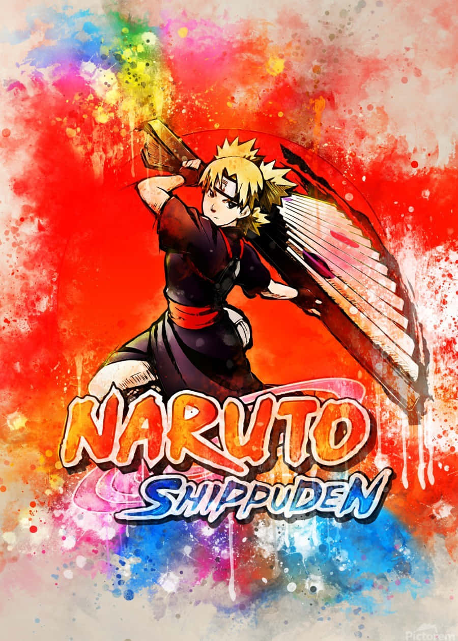 Temari, spiky blonde hair, fan, SD Phone Wallpaper