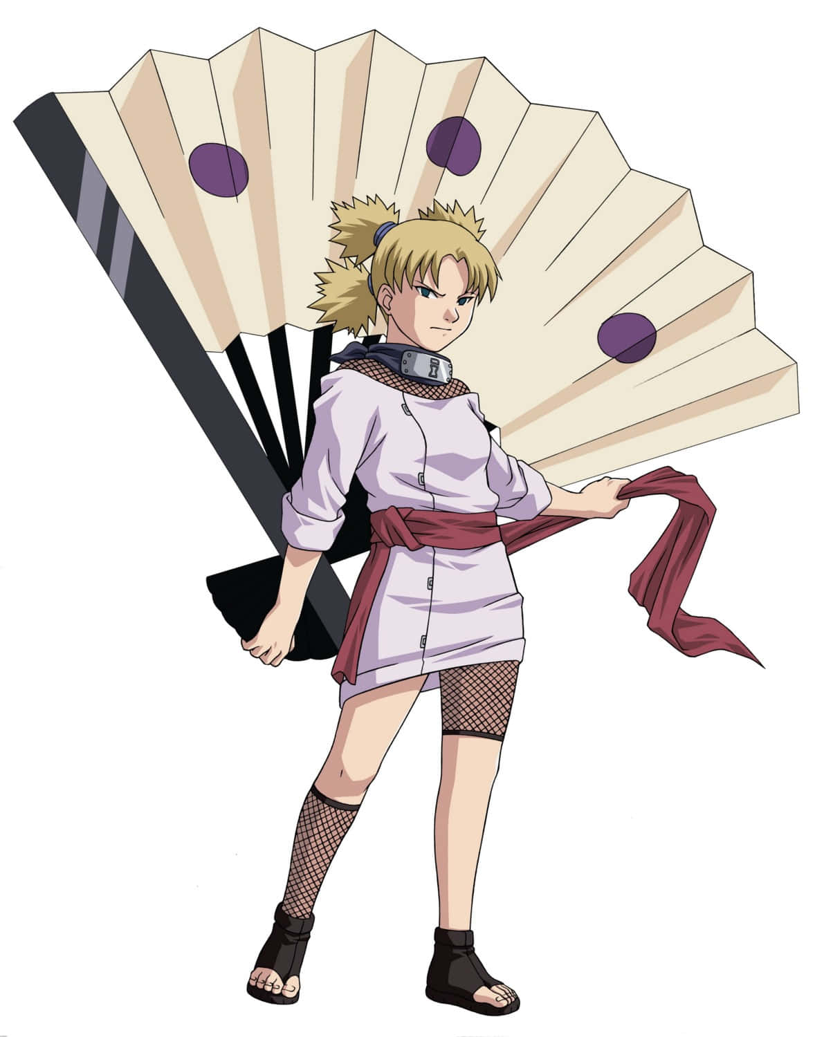 Temari, beige fan, purple circles, HD Phone Wallpaper