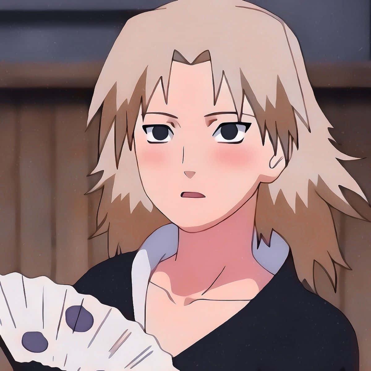 Temari, blonde hair, blush cheeks, SD Desktop Wallpaper
