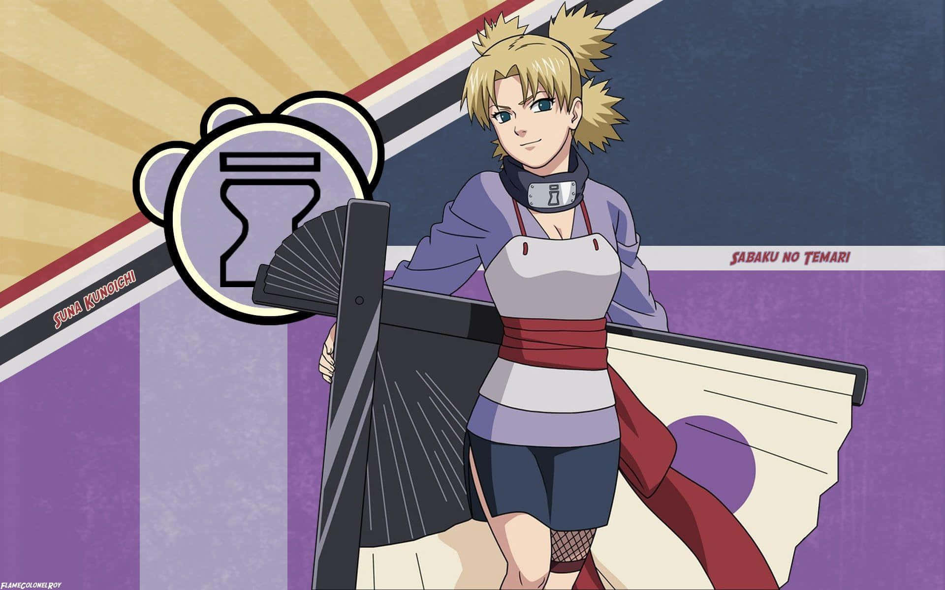 Temari, anime character Temari, large fan, Full HD Desktop Wallpaper