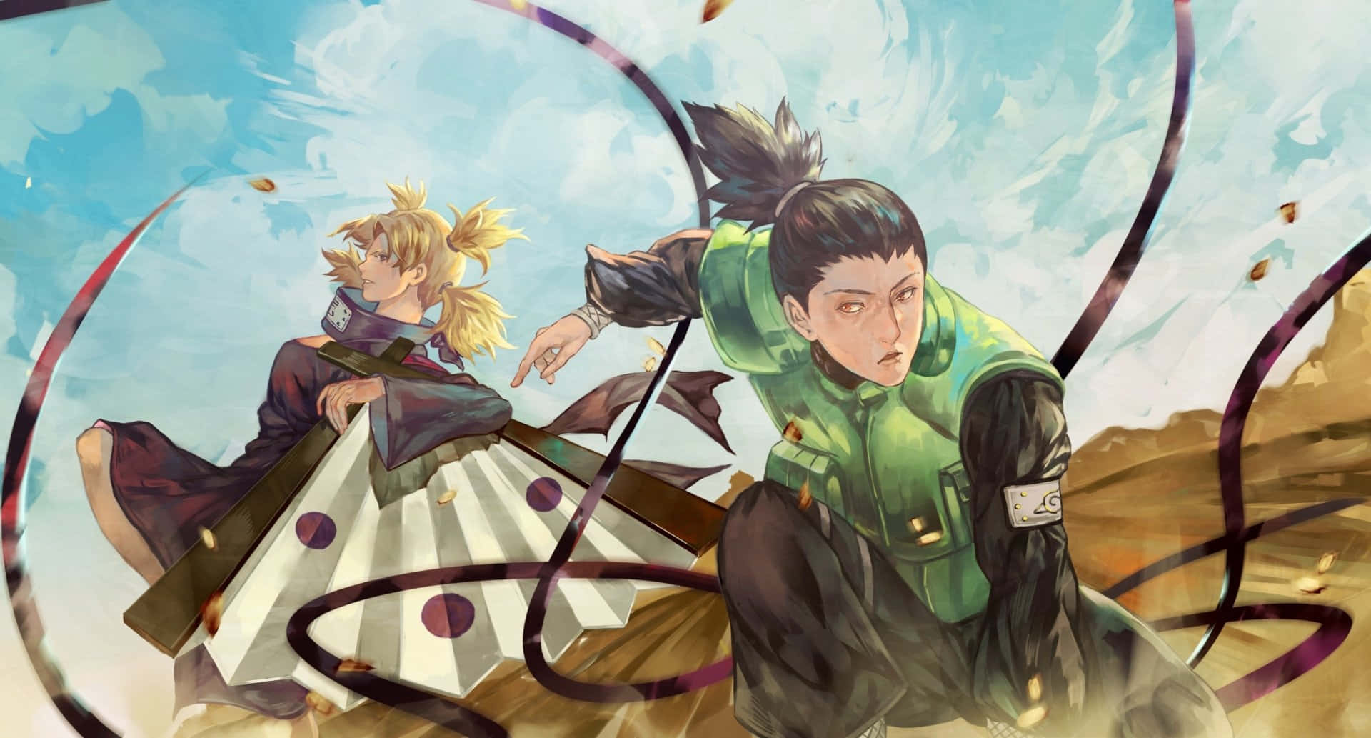 Temari, anime characters, cloudy sky, Full HD Desktop Wallpaper