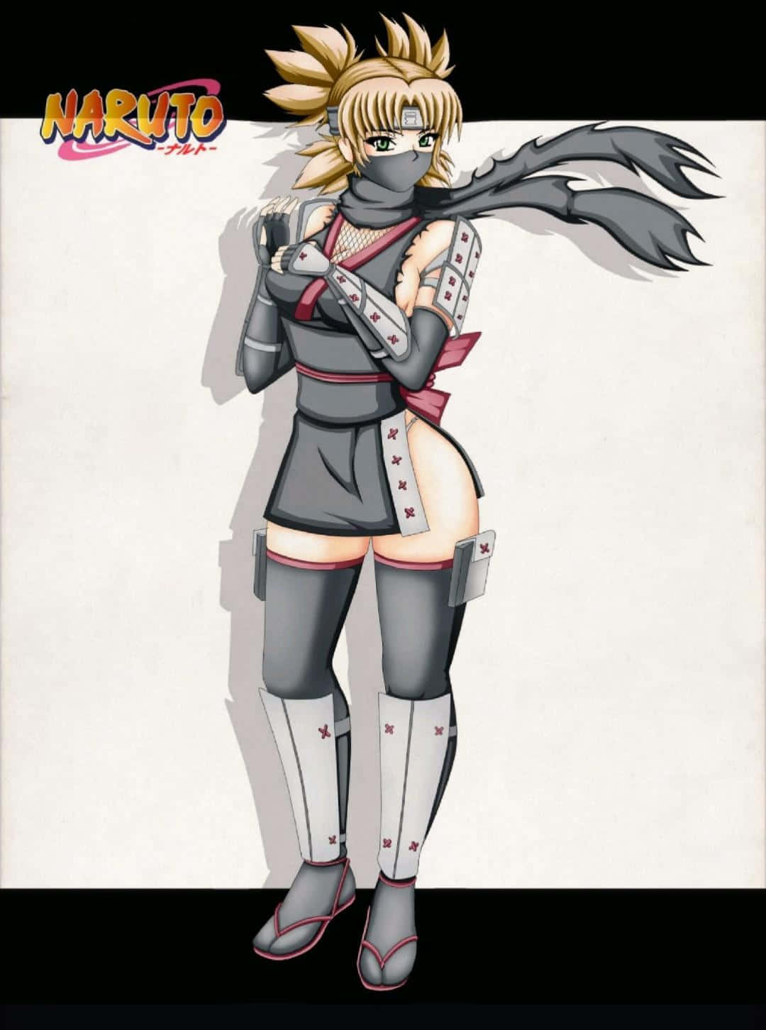 Temari, blonde-haired ninja woman, grey and red armor, HD Phone Wallpaper
