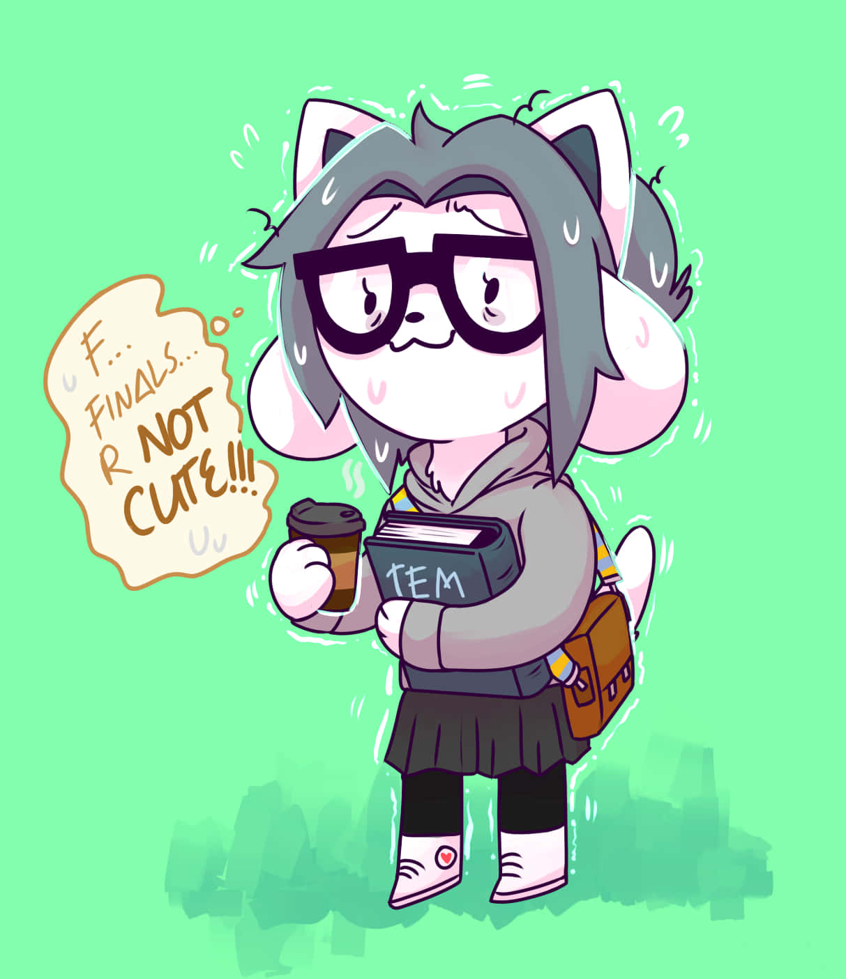 Temmie, Undertale, mint green background, HD Phone Wallpaper
