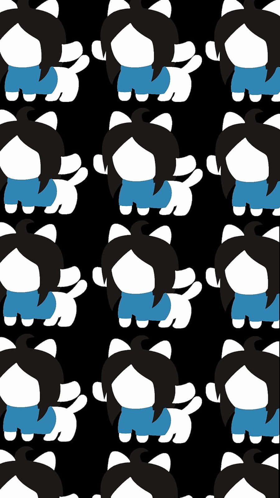 Temmie Undertale, white cat-like figures, black hair, HD Phone Wallpaper