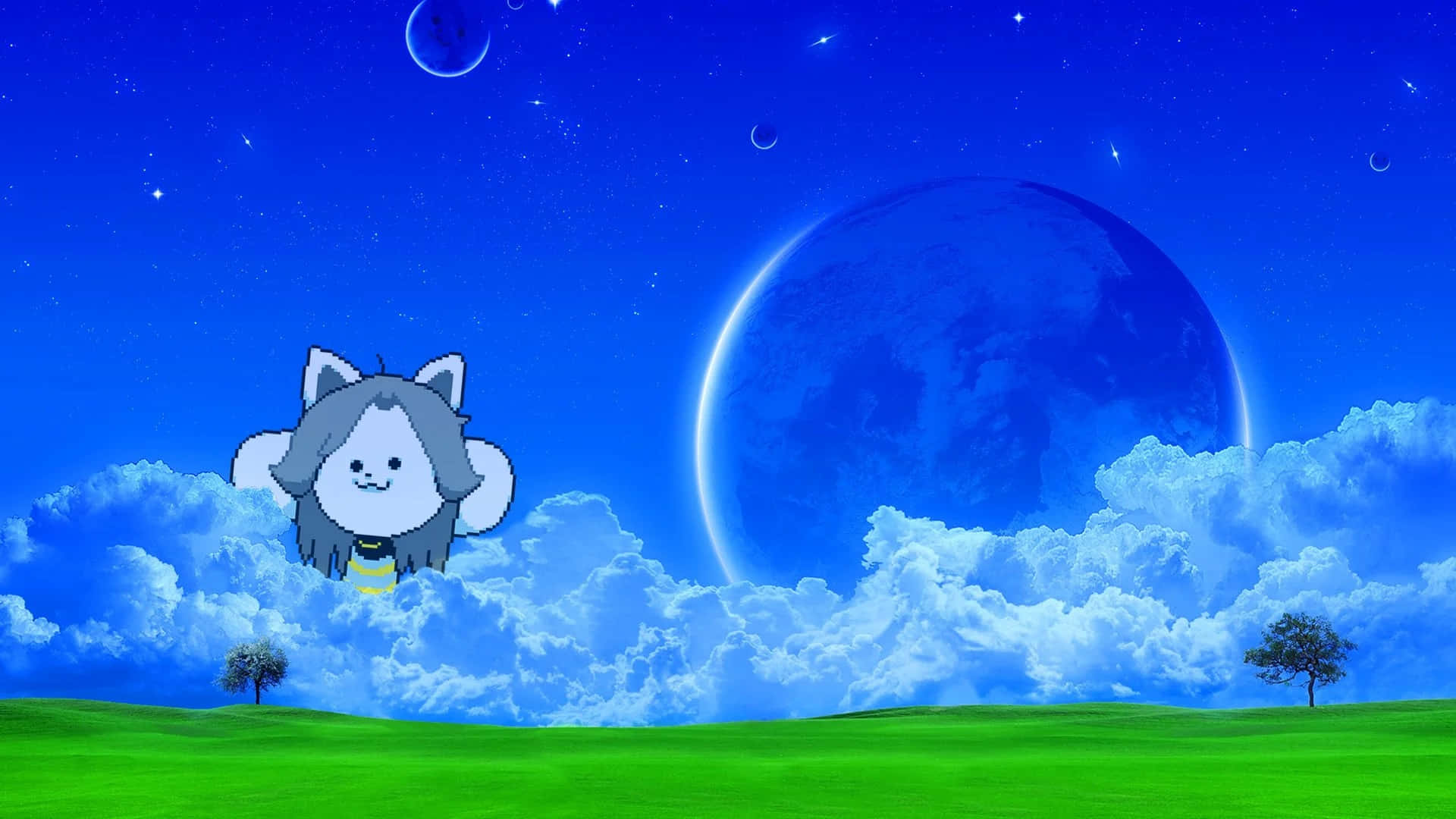 Temmie, Undertale, cat, Full HD Desktop Wallpaper