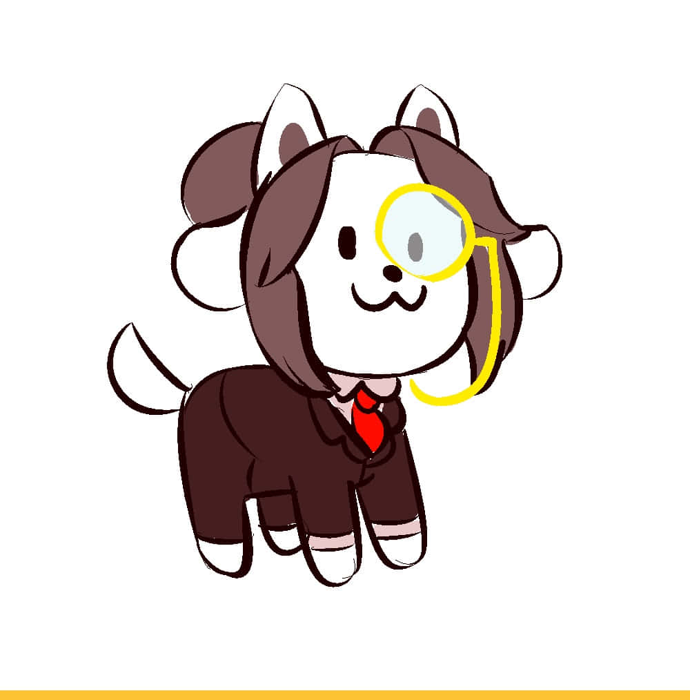 Temmie Undertale, brown suit, red tie, SD Phone Wallpaper