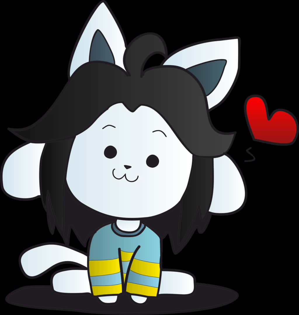 Temmie, Undertale, black hair, SD Phone Wallpaper