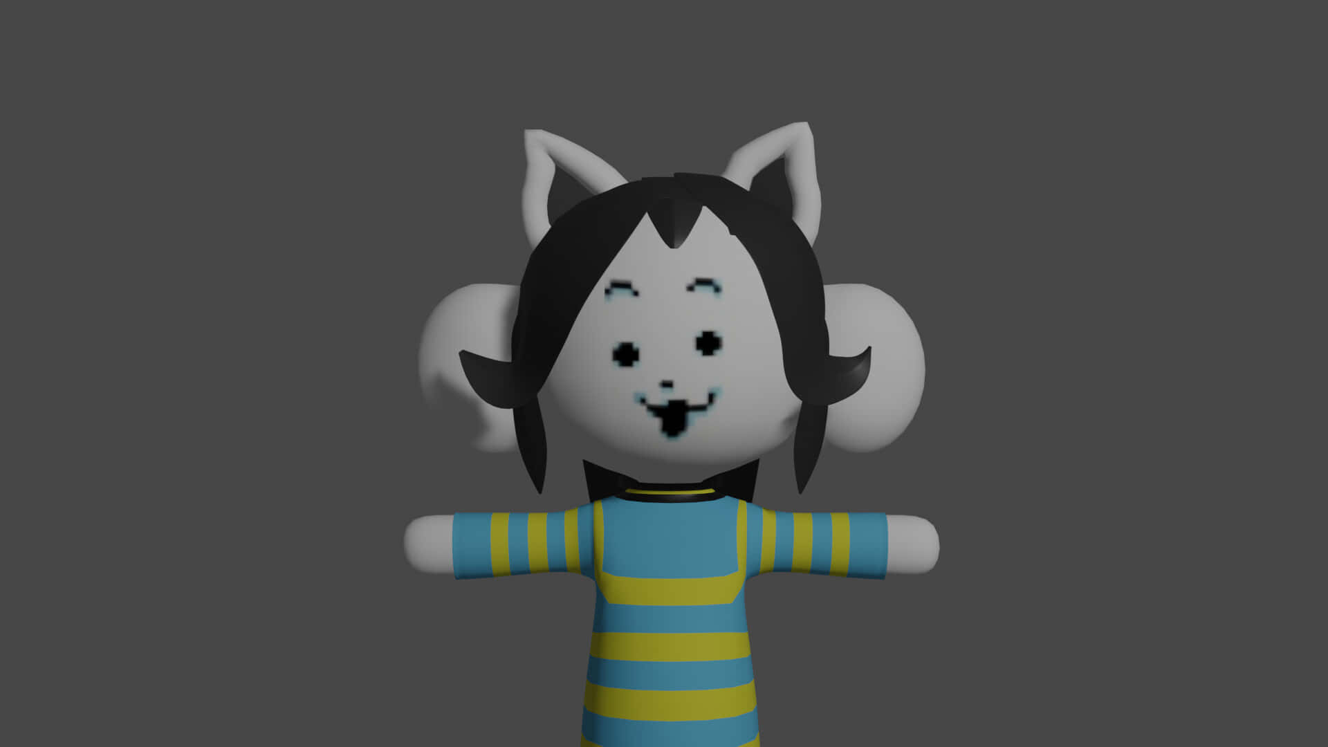 Temmie, Undertale, 3D Model, Full HD Desktop Wallpaper