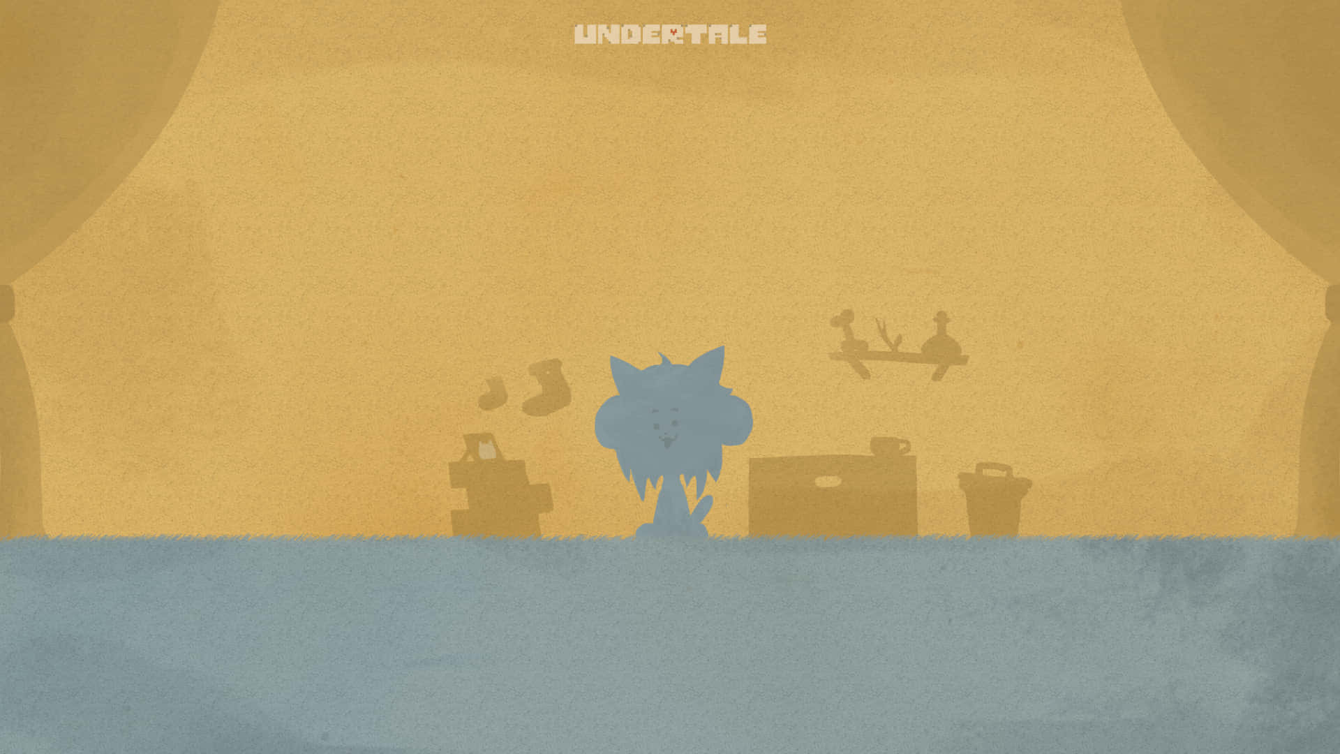 Temmie, Undertale, blue, Full HD Desktop Wallpaper