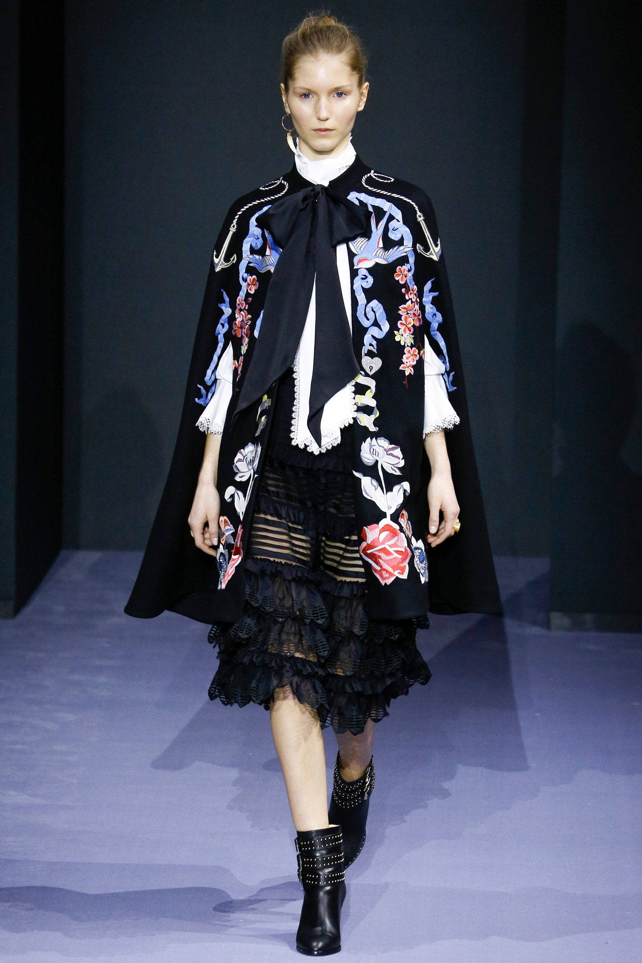 Temperley London, black dress, black cape, Full HD Phone Wallpaper