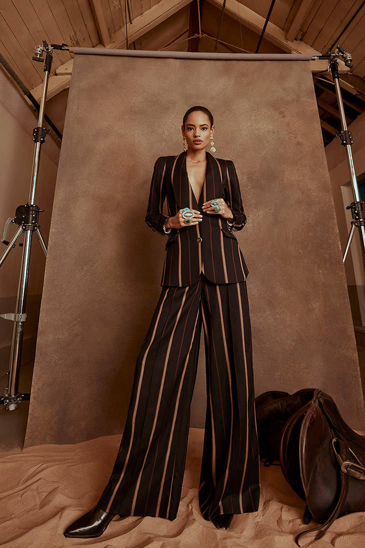 Temperley London, black pants, bold striped suit, SD Phone Wallpaper