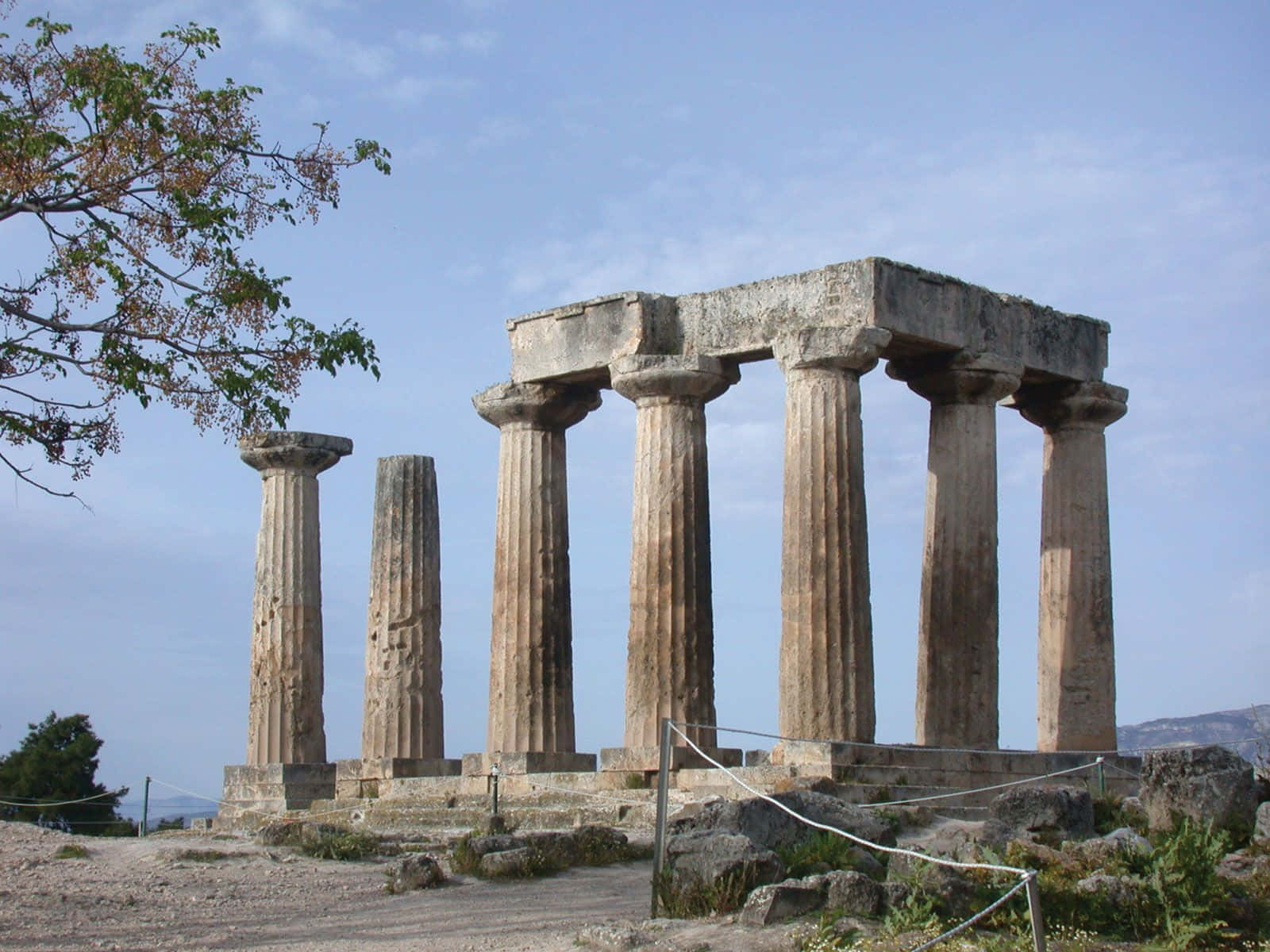 Temple Of Apollo, ancient stone temple ruins, towering columns, HD Desktop Wallpaper