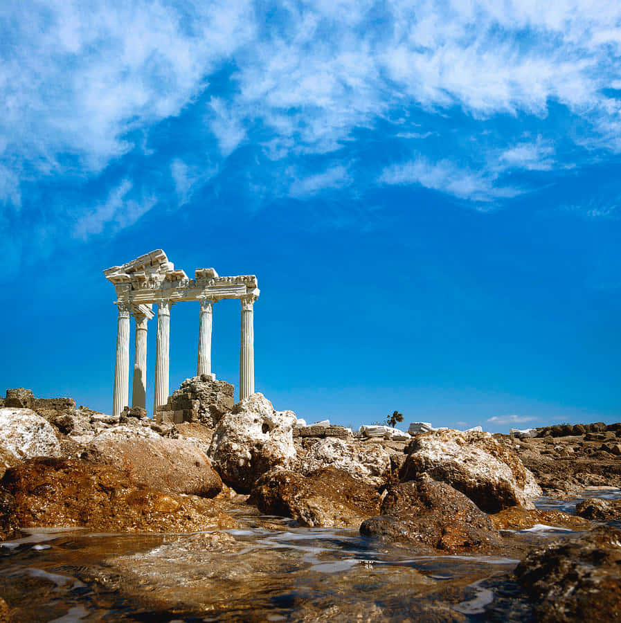 Temple Of Apollo, ancient stone temple ruins, tall columns, SD Phone Wallpaper
