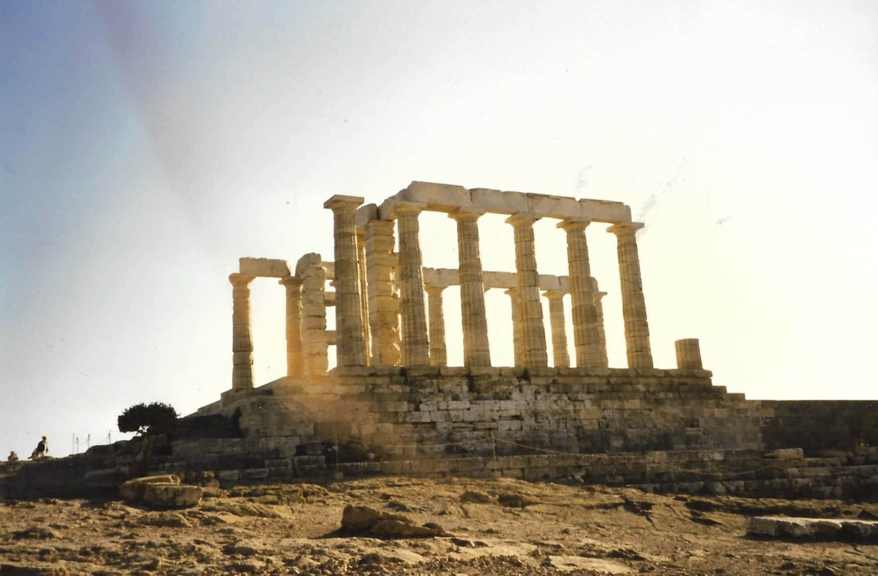 Temple Of Poseidon, ancient stone columns, ruined temple, HD Desktop Wallpaper