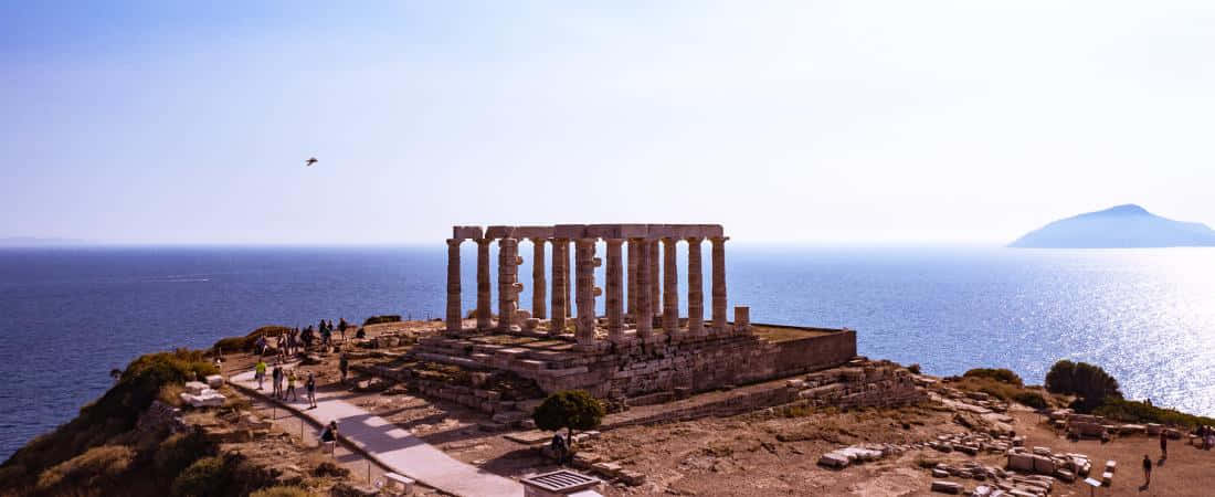 Temple Of Poseidon, ancient temple ruins, standing columns, SD Desktop Wallpaper