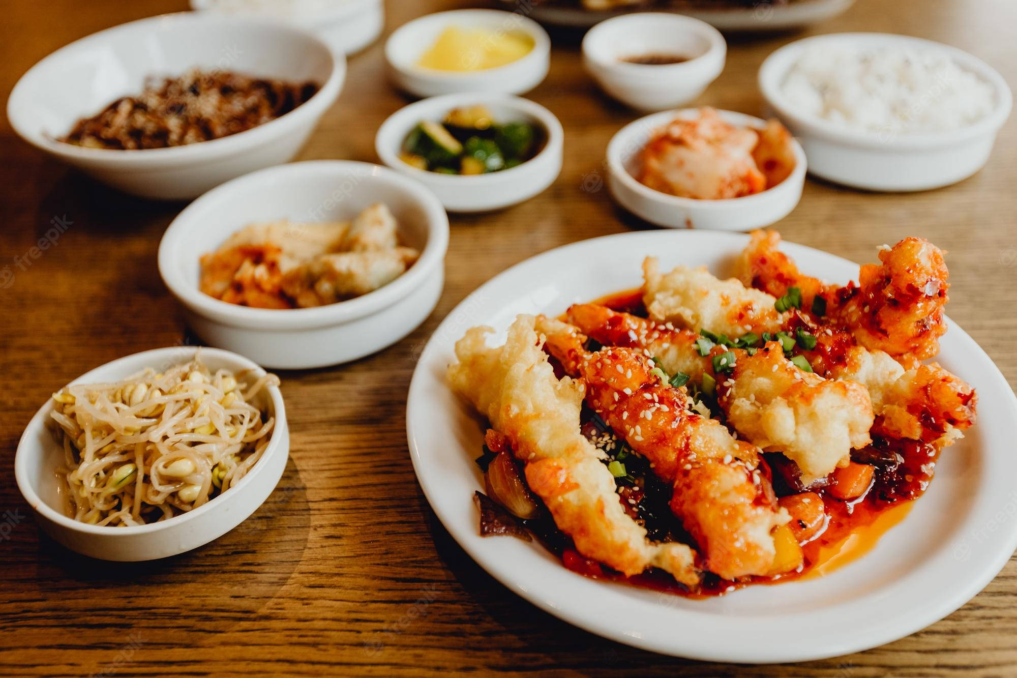 Tempura, Korean meal, crispy fried seafood, Full HD Desktop Wallpaper