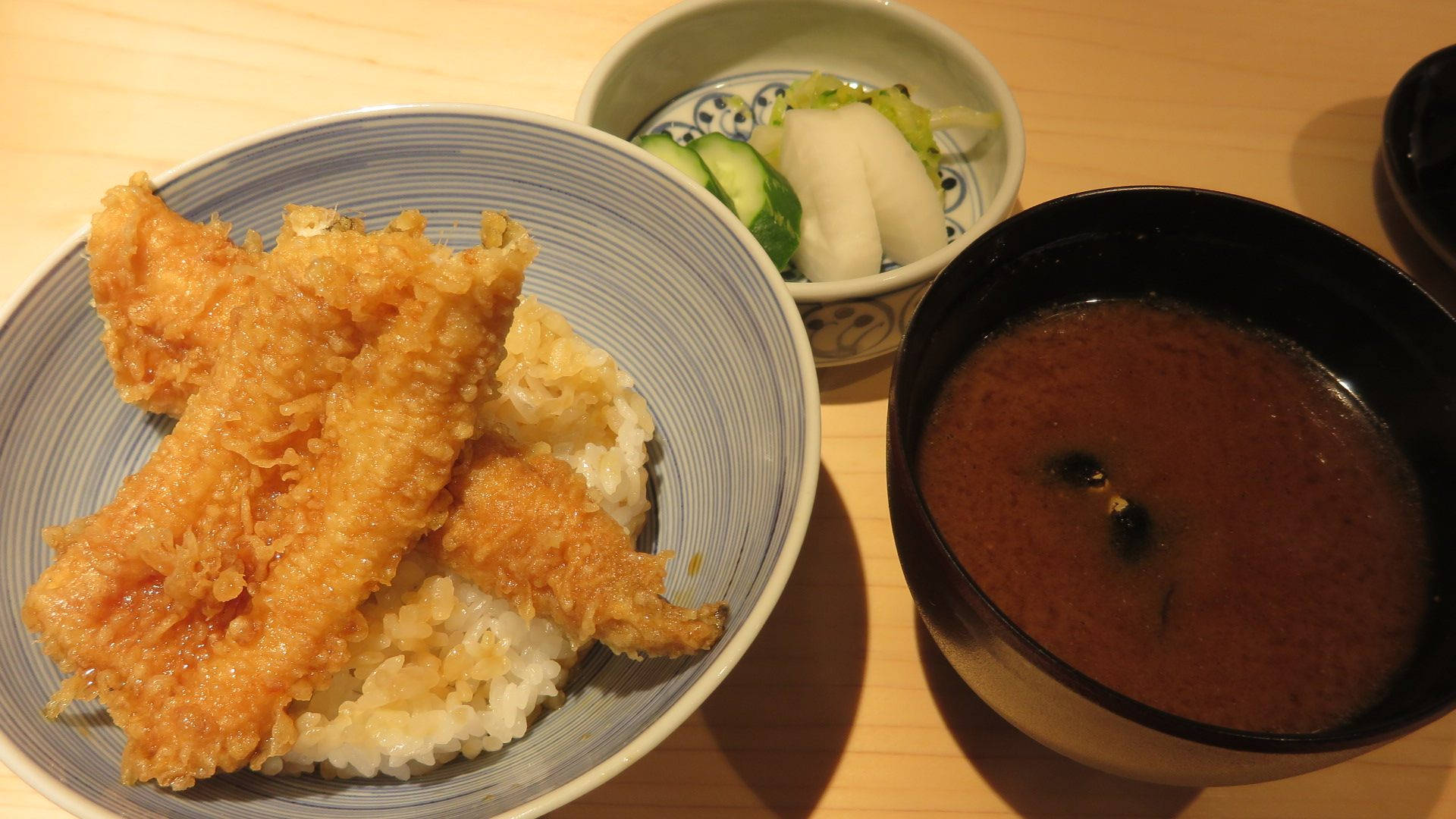 Tempura, Cucumber, blue bowl, Full HD Desktop Wallpaper