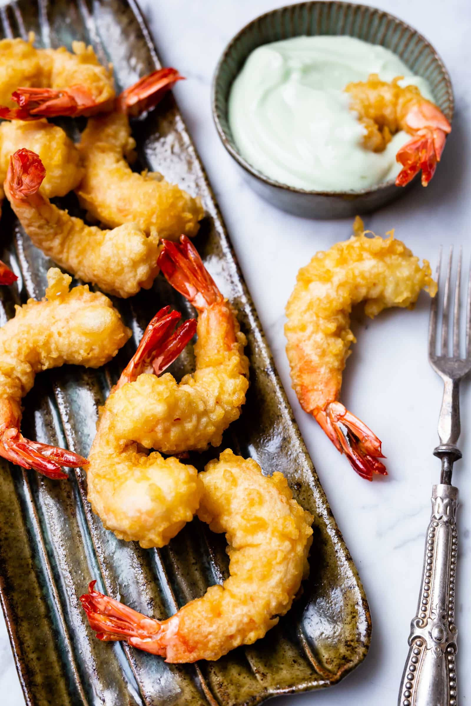 Tempura, white sauce, golden tempura shrimp, Full HD Phone Wallpaper