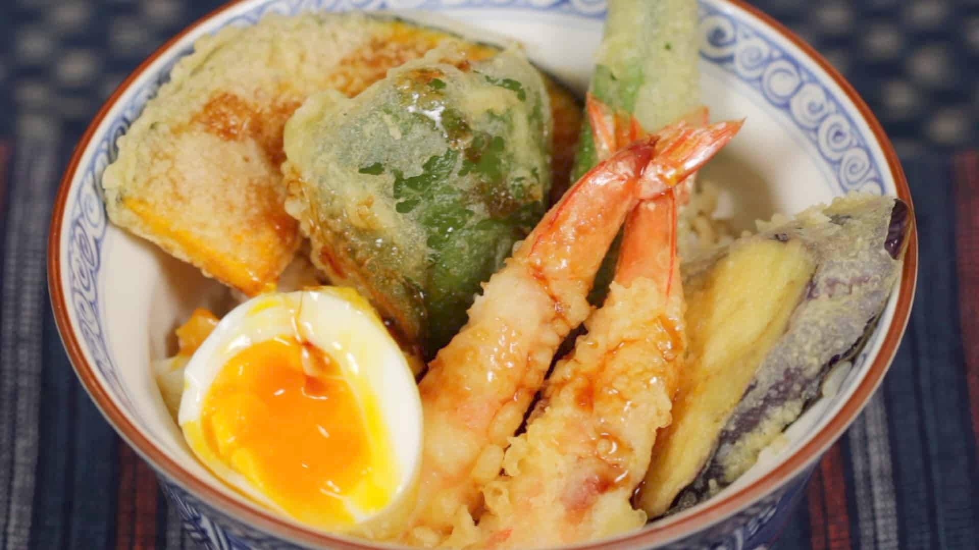 Tempura And Egg, shrimp, eggplant, Full HD Desktop Wallpaper